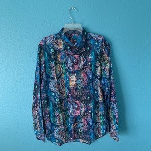 NWT Robert Graham Dry Creek Large Shirt Paisley